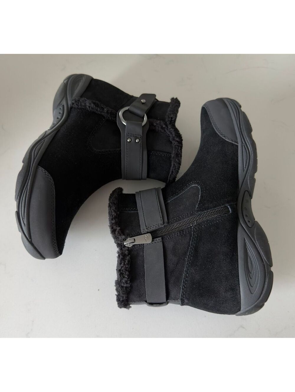 Easy Spirit Black Elinor Round Toe Cold Weather Booties Women Size 8